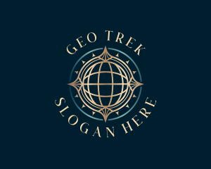 Globe Navigation Compass logo design