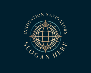 Globe Navigation Compass logo design