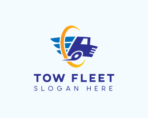 Fast Courier Truck logo design