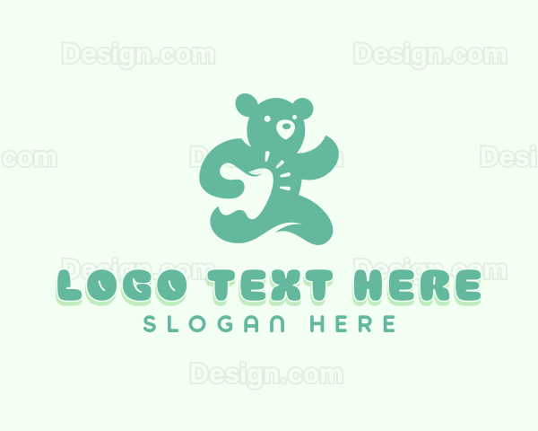 Dentist Bear Tooth Logo