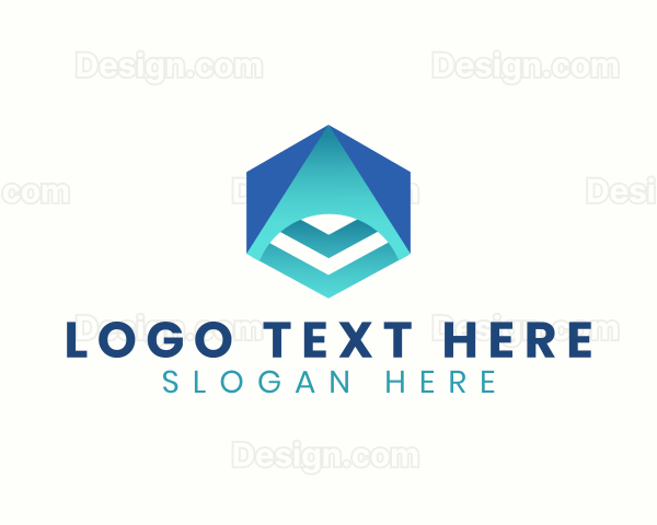 Geometric Hexagon Arrow Logo