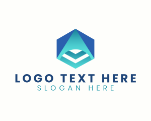 Geometric Hexagon Arrow logo