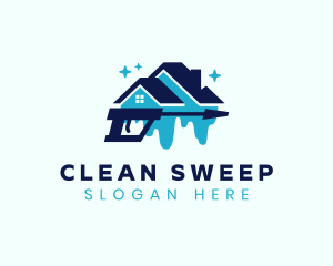 Pressure Wash House Janitor logo design