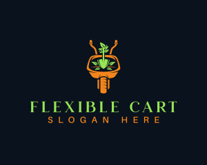 Garden Plant Wheelbarrow logo design