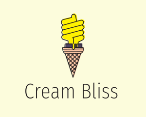 Ice Cream Lightbulb  logo design