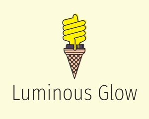 Ice Cream Lightbulb  logo design