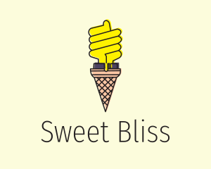 Ice Cream Lightbulb  logo design