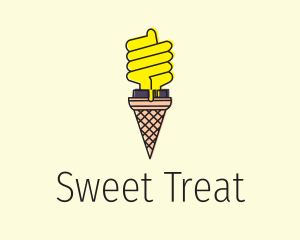 Ice Cream Lightbulb  logo design