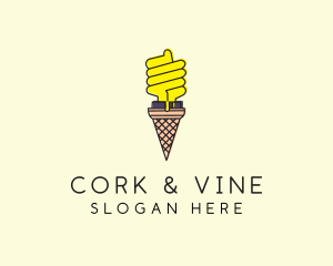 Ice Cream Lightbulb  logo design