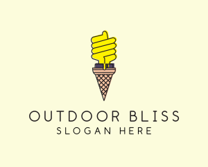 Ice Cream Lightbulb  logo design