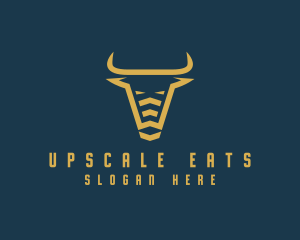 Modern Buffalo Bison Horns logo design