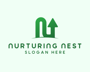 Marketing Arrow Letter N logo design