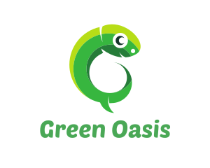 Green Lizard Reptile logo design