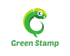 Green Lizard Reptile logo design