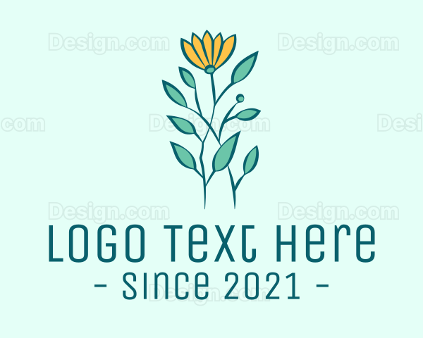 Yellow Garden Flower Logo