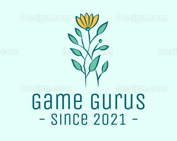 Yellow Garden Flower Logo