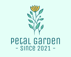 Yellow Garden Flower logo design