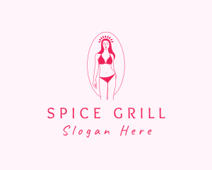 Pink Feminine Bikini Spa  Logo