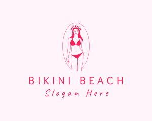 Pink Feminine Bikini Spa  logo design