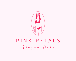 Pink Feminine Bikini Spa  logo design