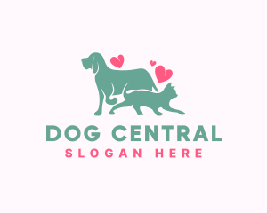 Pet Love Dog Cat logo design