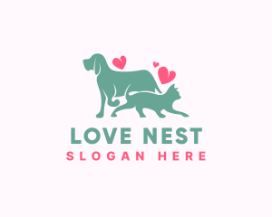 Pet Love Dog Cat logo design