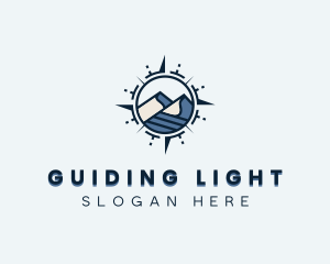 Mountain Trip Compass logo design