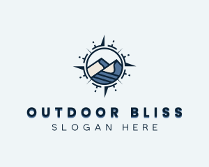 Mountain Trip Compass logo design