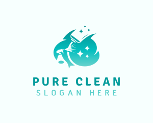 Gradient Clean Housekeeping logo design