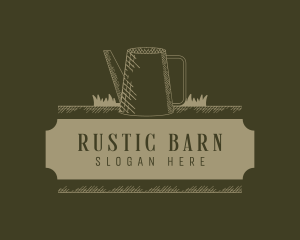 Rustic Watering Can logo design