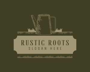 Rustic Watering Can logo design