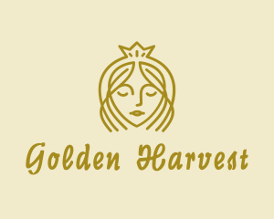 Golden Tiara Princess logo design