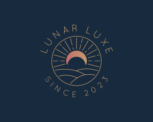 Lunar Moon Astrology  logo design