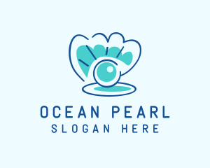 Minimalist Seashell Pearl logo design