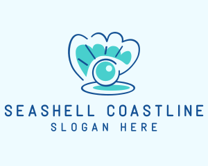 Minimalist Seashell Pearl logo design