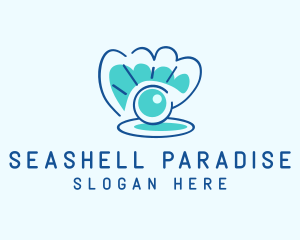 Minimalist Seashell Pearl logo design