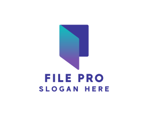 Gradient Document Folder logo design