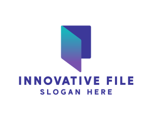 Gradient Document Folder logo design