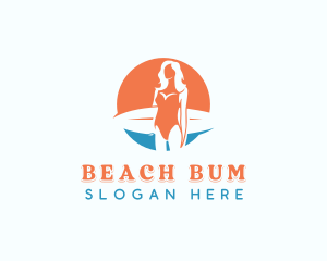 Female Surfing Beachwear logo design