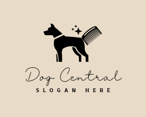 Dog Comb Grooming logo design