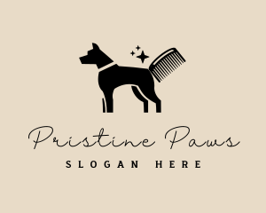 Dog Comb Grooming logo design