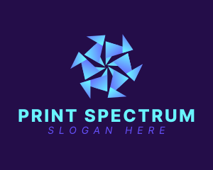 Gradient Radial Pinwheel logo design