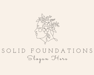 Floral Hair Woman  Logo