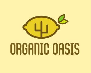 Organic Lemon Cactus  logo design