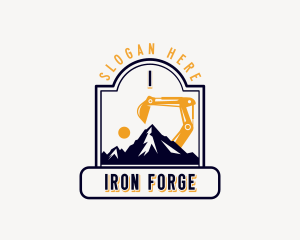 Mountain Mining Excavator logo design