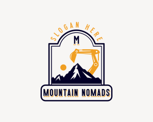 Mountain Mining Excavator logo design