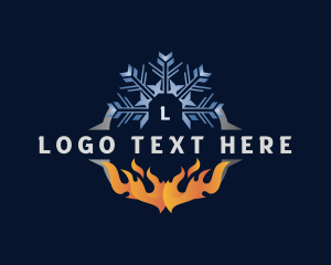 Fire Snowflake Thermal HVAC logo