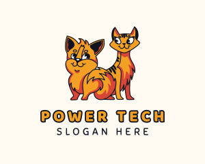 Puppy Kitten Cartoon logo
