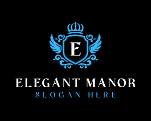 Elegant Floral Shield logo design