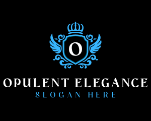 Elegant Floral Shield logo design